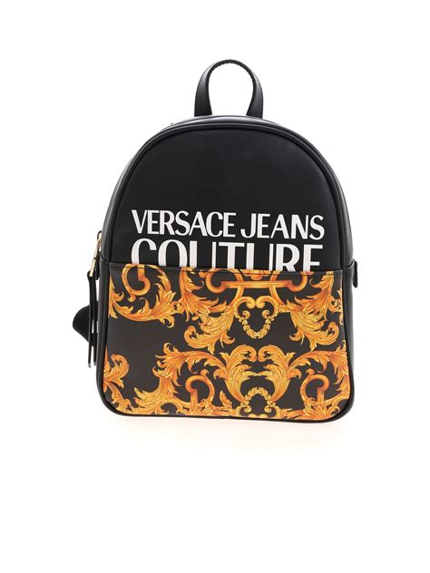 Versace Jeans Couture Baroque Logo Print Backpack